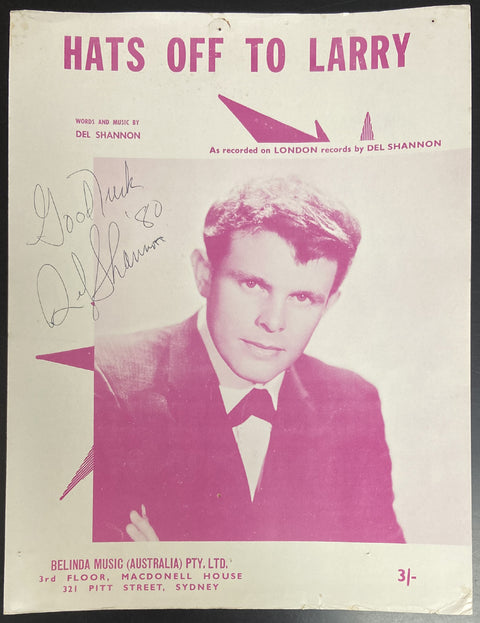 Autographed Hats Off To Larry Sheet Music