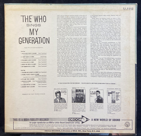 Sings "My Generation"