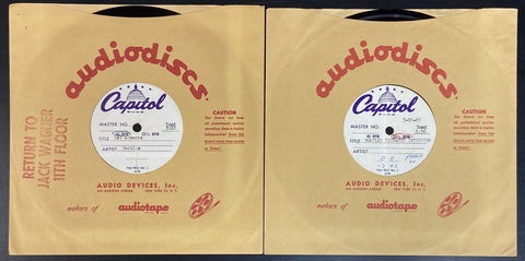 Set Of Two Unreleased Capitol Records Acetates for a Beatles Interview with Jack Wagner