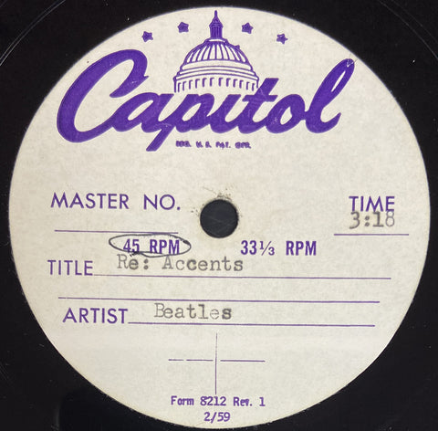 Set Of Two Unreleased Capitol Records Acetates for a Beatles Interview with Jack Wagner