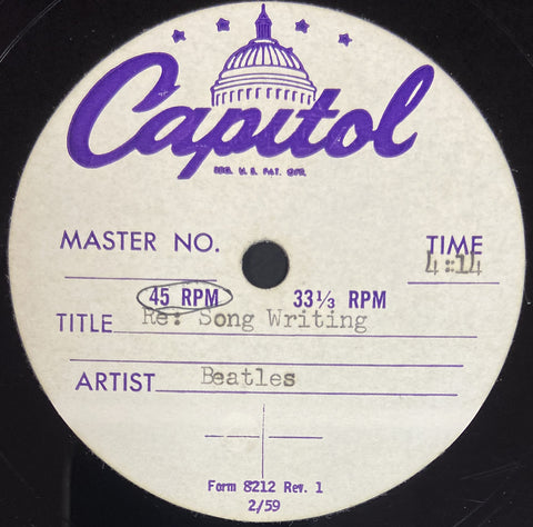 Set Of Two Unreleased Capitol Records Acetates for a Beatles Interview with Jack Wagner