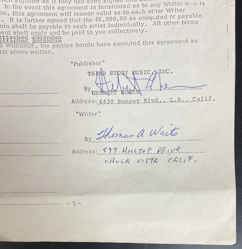 Exclusive Songwriter's Agreement