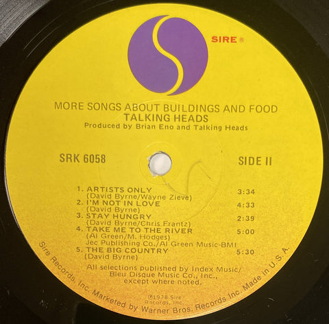 More Songs About Buildings And Food