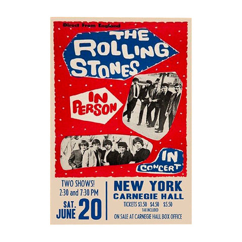 Rolling Stones—1964 Carnegie Hall concert poster